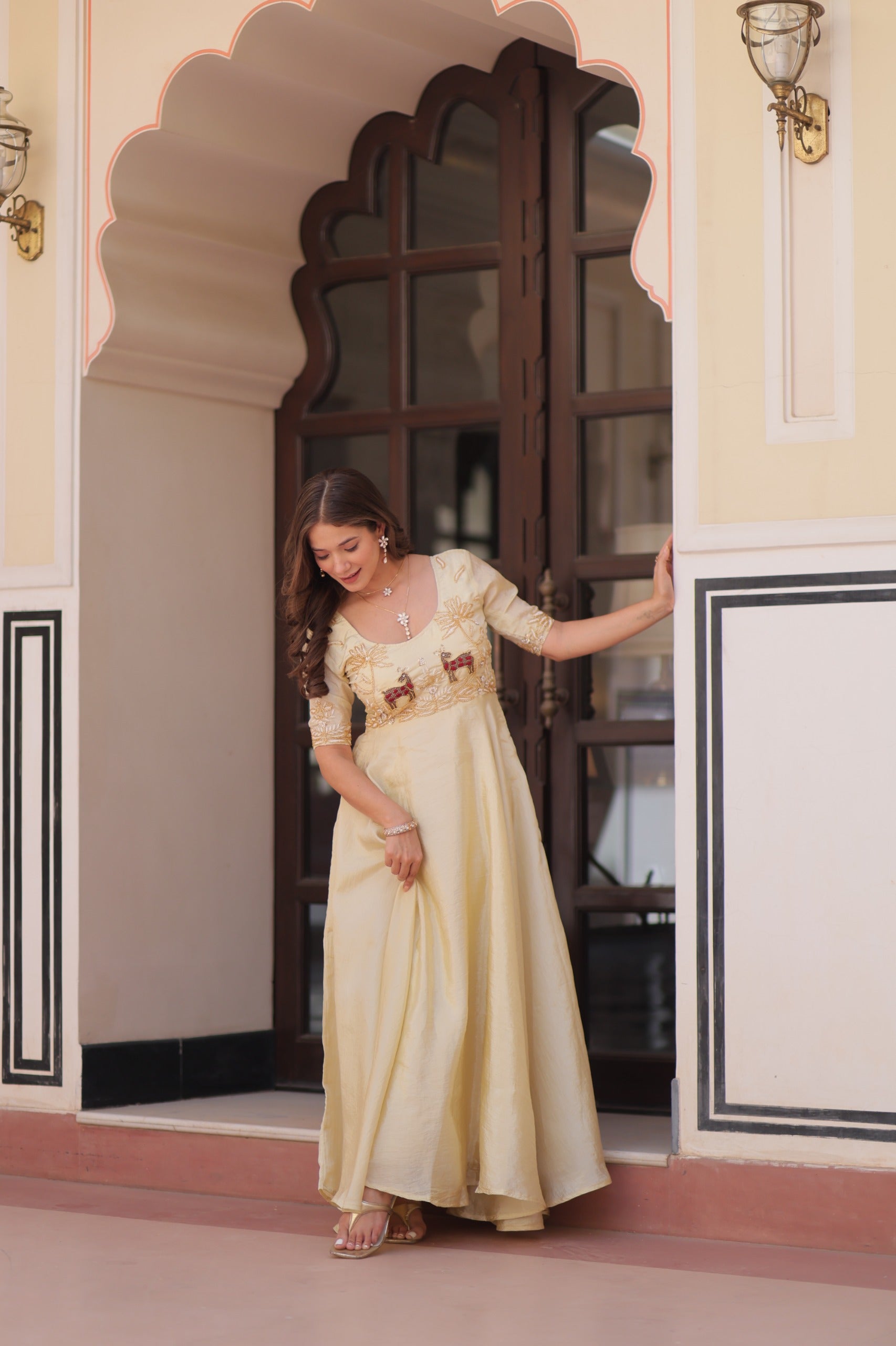 PREMIUM GOLD CRUSH DESIGNER GOWN