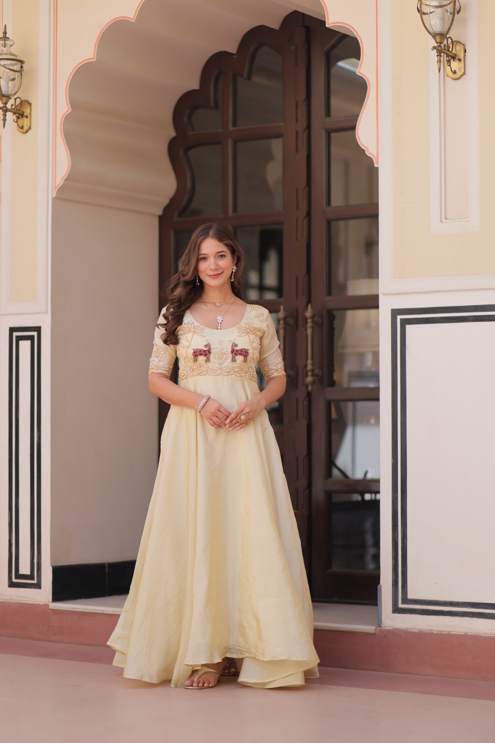 PREMIUM GOLD CRUSH DESIGNER GOWN
