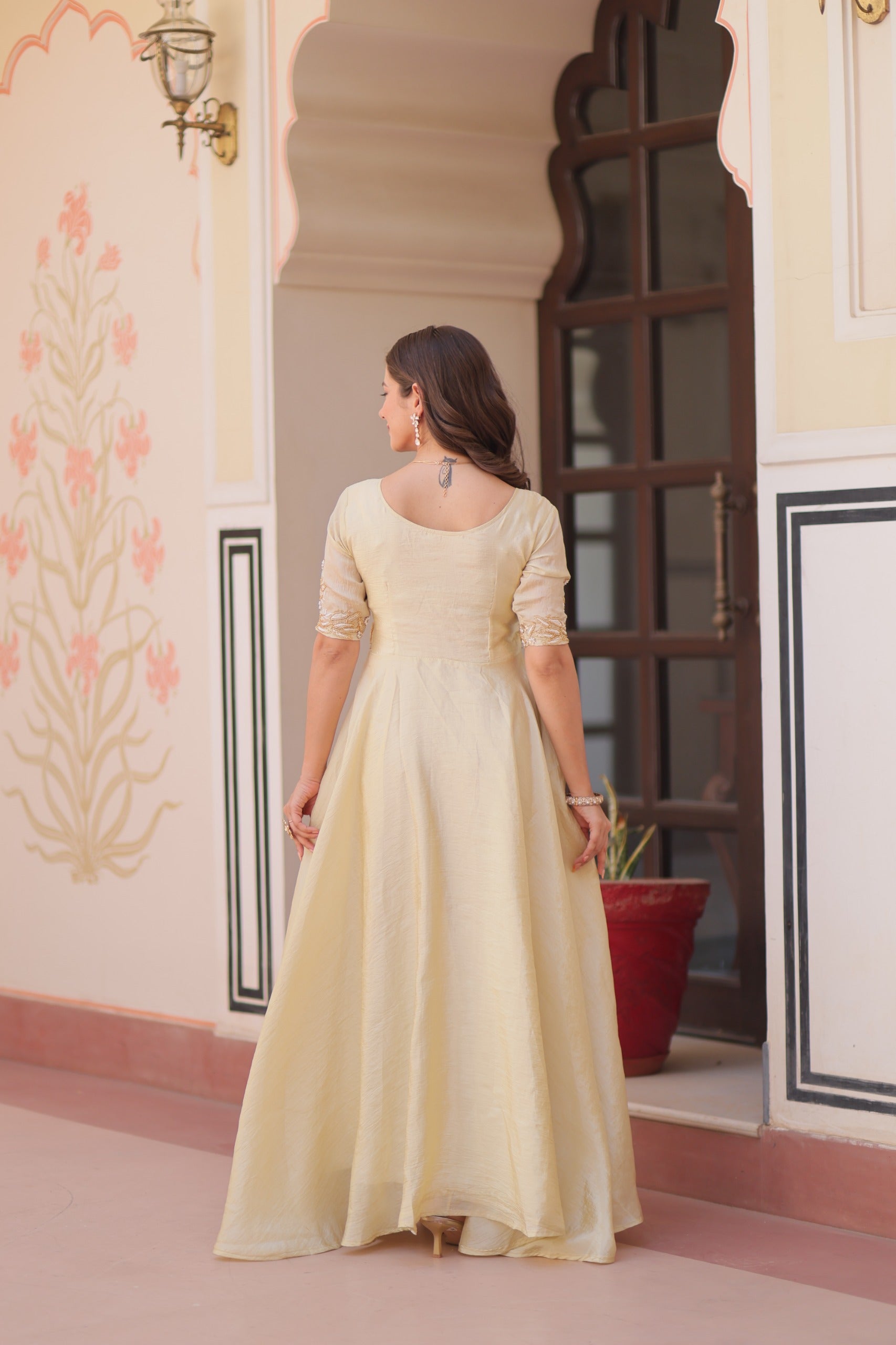 PREMIUM GOLD CRUSH DESIGNER GOWN