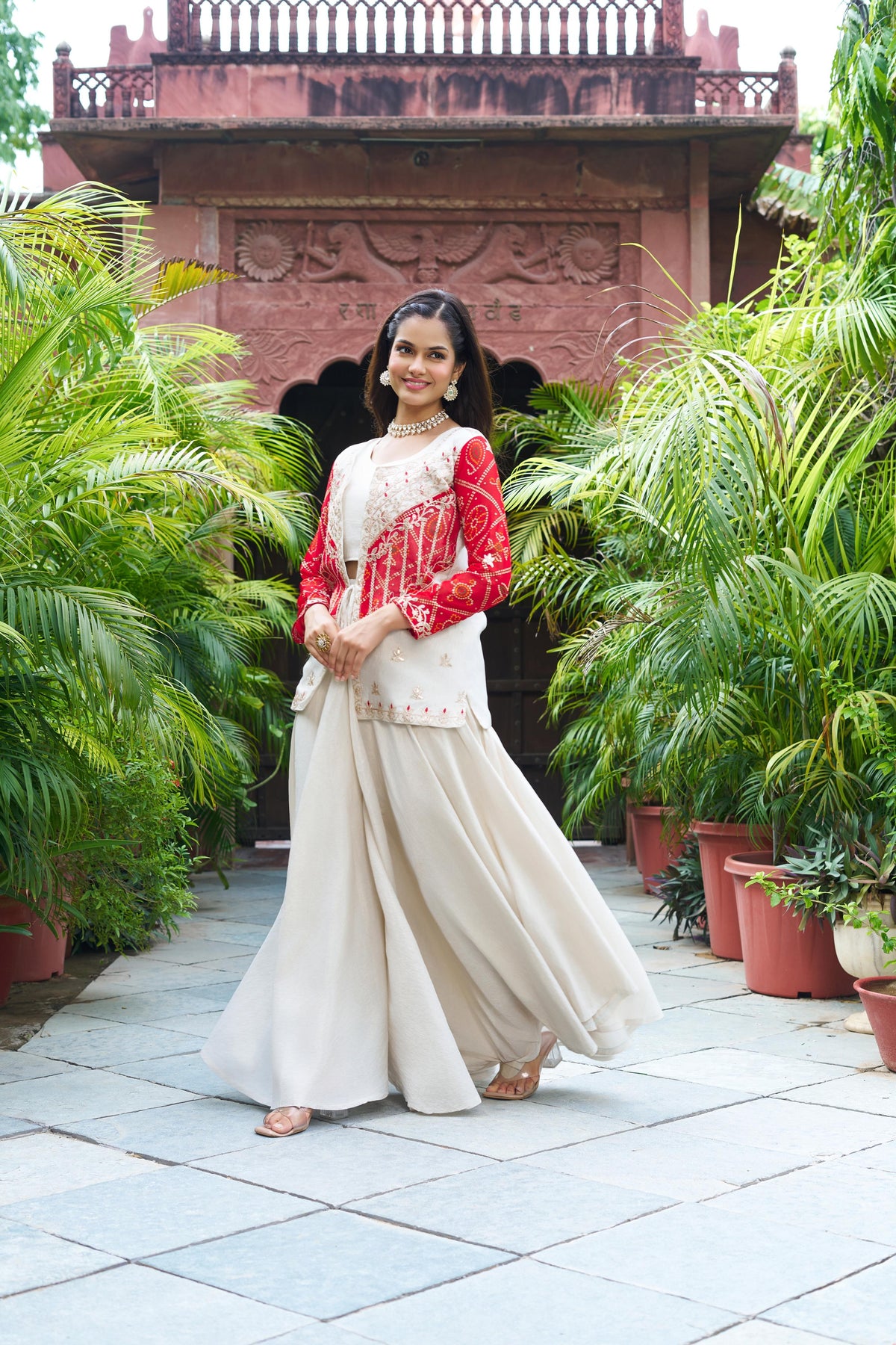 FESTIVE FUSION BANDHEJ KOTI PALAZZO SET
