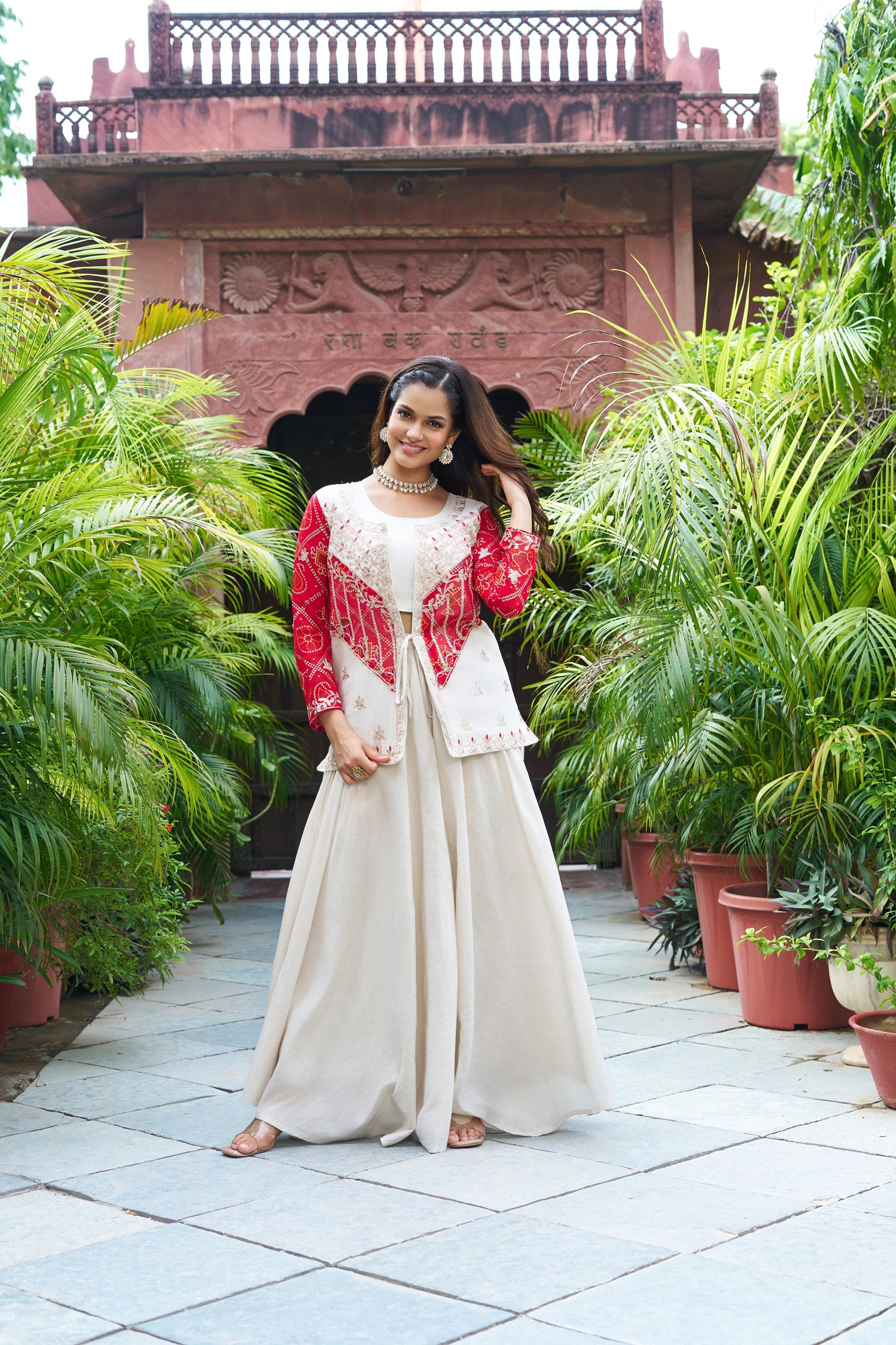 FESTIVE FUSION BANDHEJ KOTI PALAZZO SET