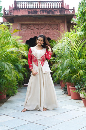 FESTIVE FUSION BANDHEJ KOTI PALAZZO SET