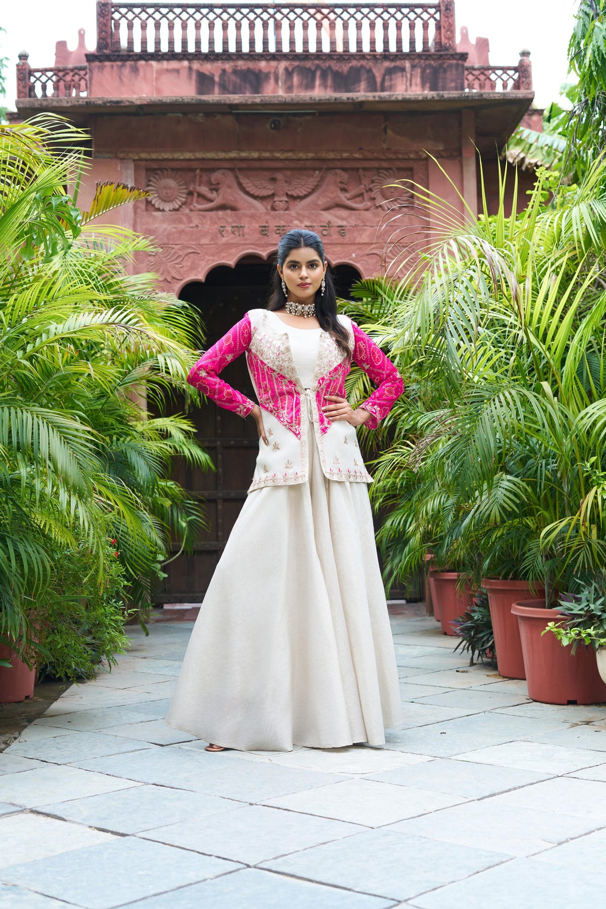 FESTIVE FUSION BANDHEJ KOTI PALAZZO SET