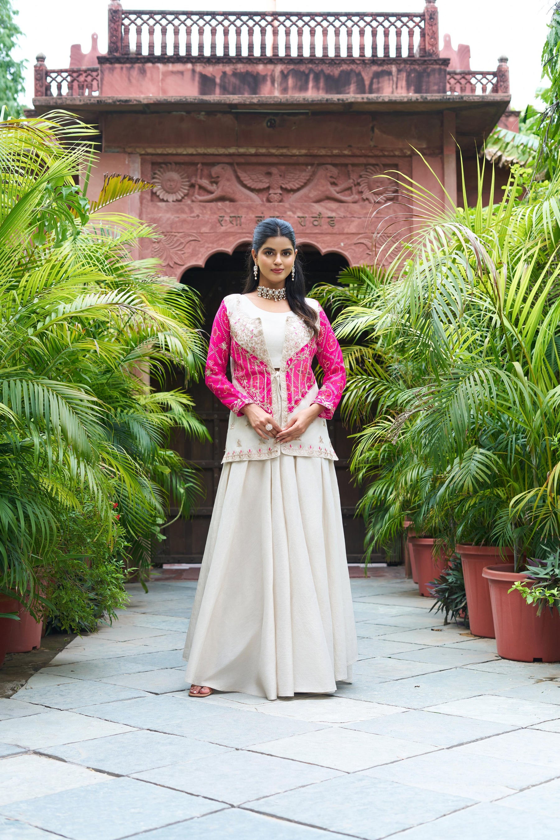 FESTIVE FUSION BANDHEJ KOTI PALAZZO SET