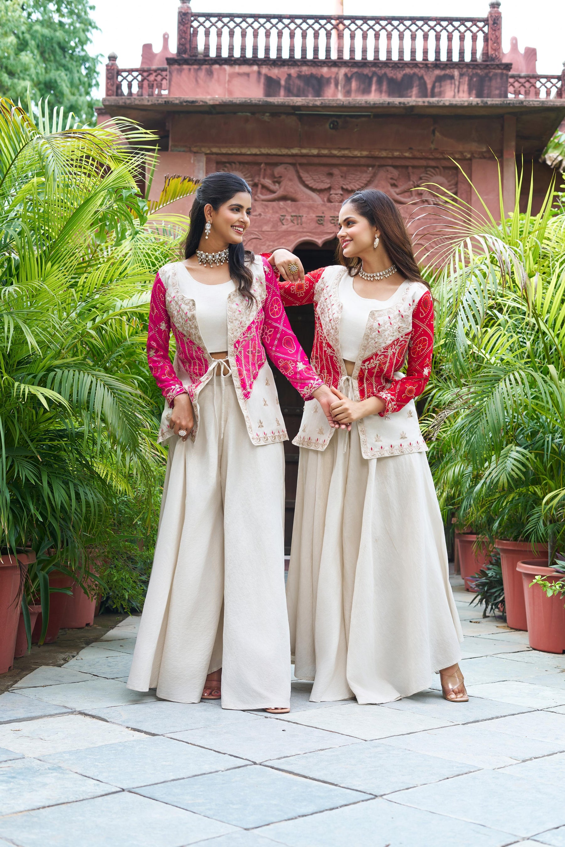 FESTIVE FUSION BANDHEJ KOTI PALAZZO SET