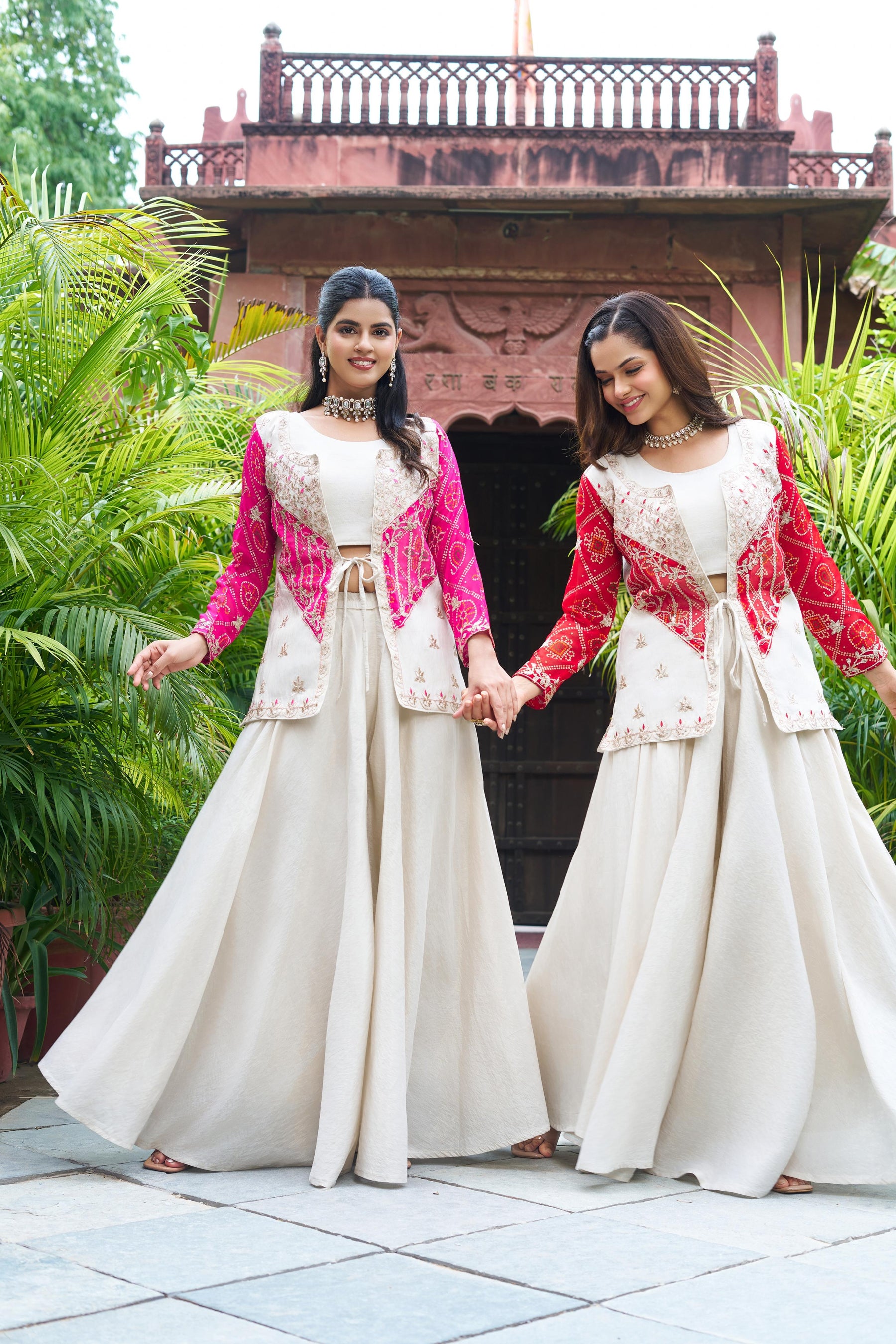 FESTIVE FUSION BANDHEJ KOTI PALAZZO SET