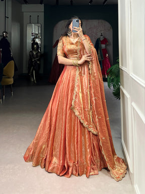 ELEGANT DREAMY PASTELS FENDI SILK LEHENGA CHOLI