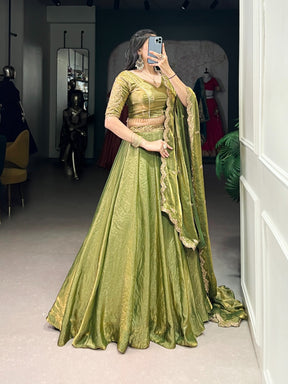 ELEGANT DREAMY PASTELS FENDI SILK LEHENGA CHOLI