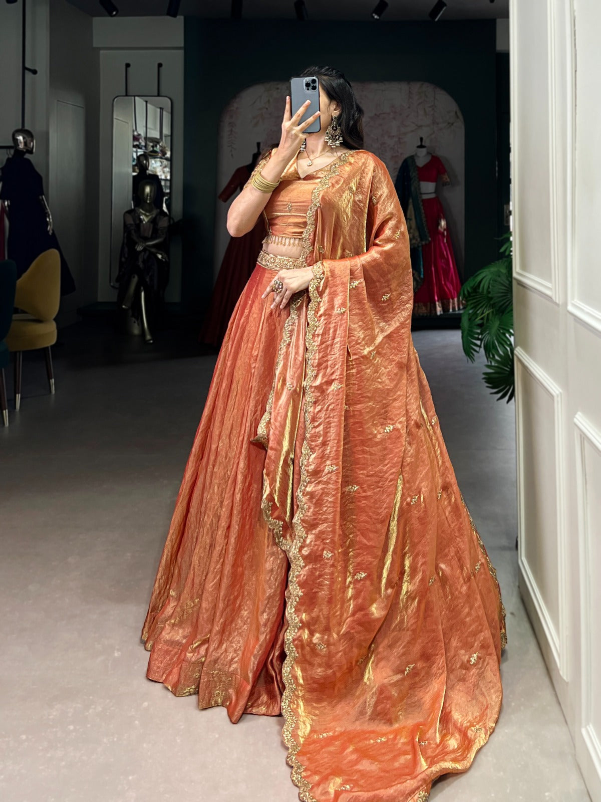 ELEGANT DREAMY PASTELS FENDI SILK LEHENGA CHOLI