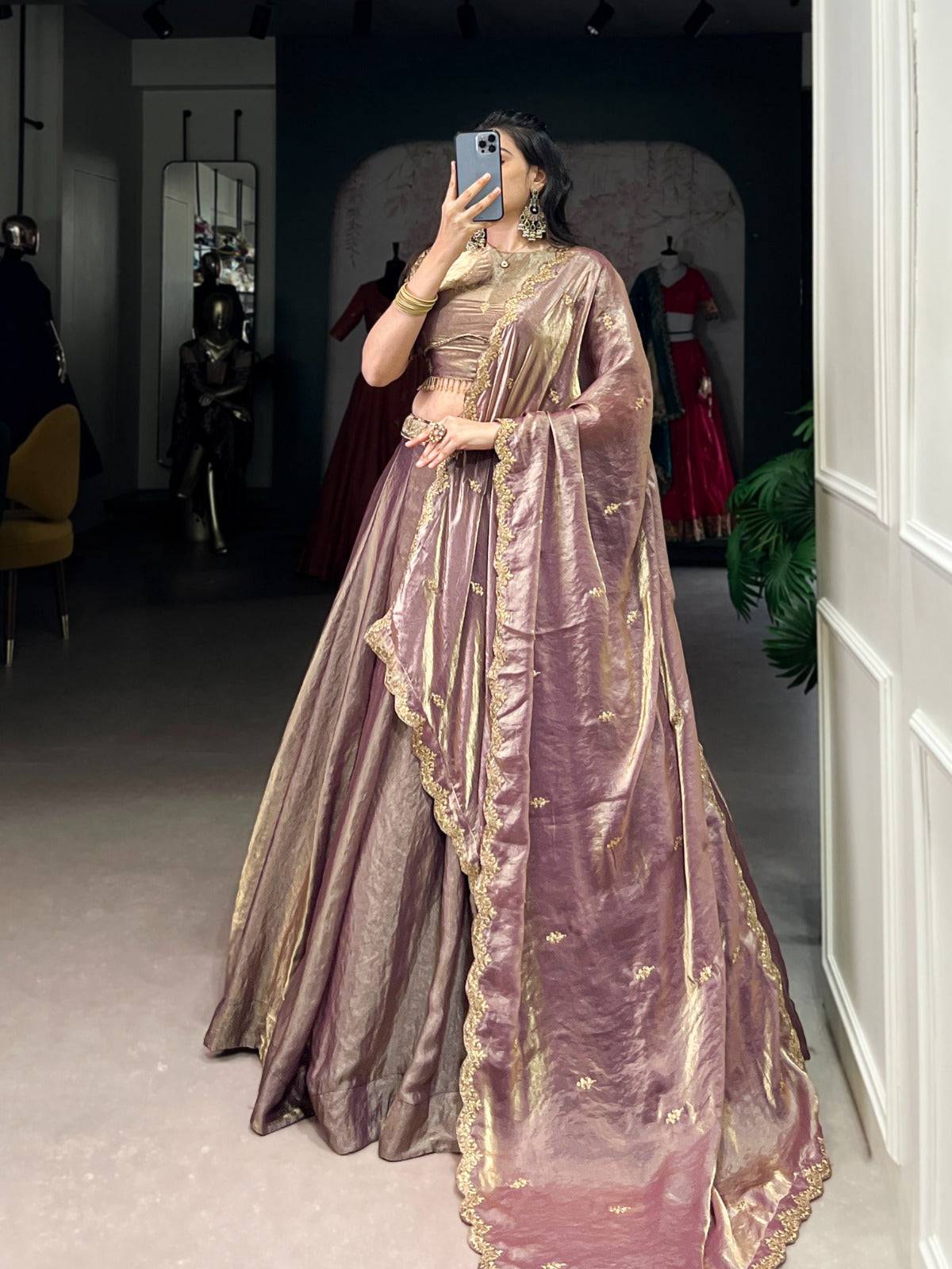 ELEGANT DREAMY PASTELS FENDI SILK LEHENGA CHOLI