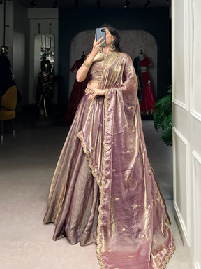 ELEGANT DREAMY PASTELS FENDI SILK LEHENGA CHOLI