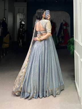 ELEGANT DREAMY PASTELS FENDI SILK LEHENGA CHOLI