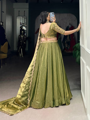 ELEGANT DREAMY PASTELS FENDI SILK LEHENGA CHOLI