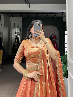 ELEGANT DREAMY PASTELS FENDI SILK LEHENGA CHOLI