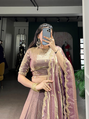 ELEGANT DREAMY PASTELS FENDI SILK LEHENGA CHOLI