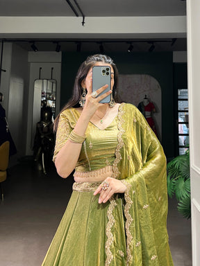 ELEGANT DREAMY PASTELS FENDI SILK LEHENGA CHOLI