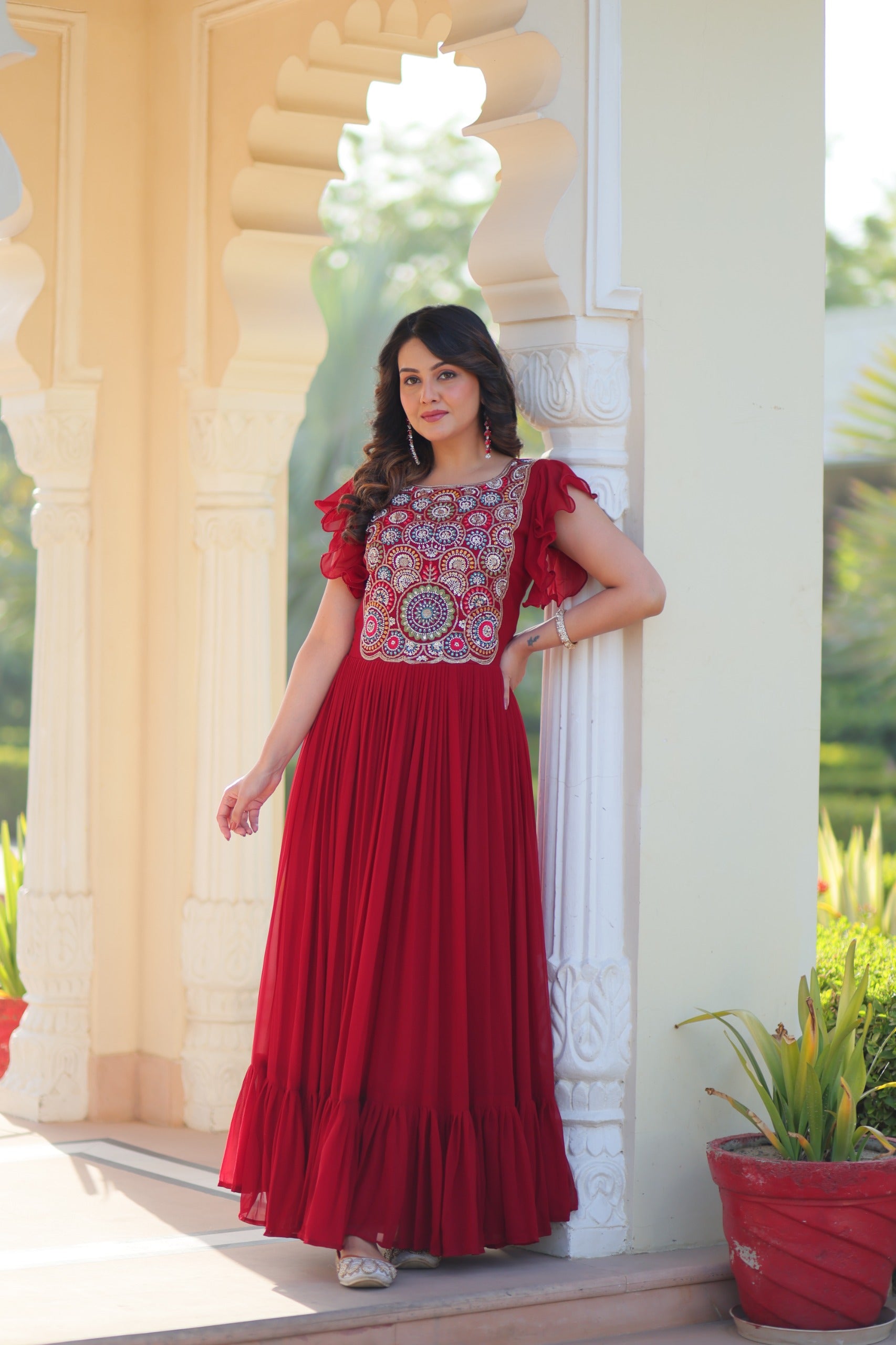 Designer Faux Blooming Gown