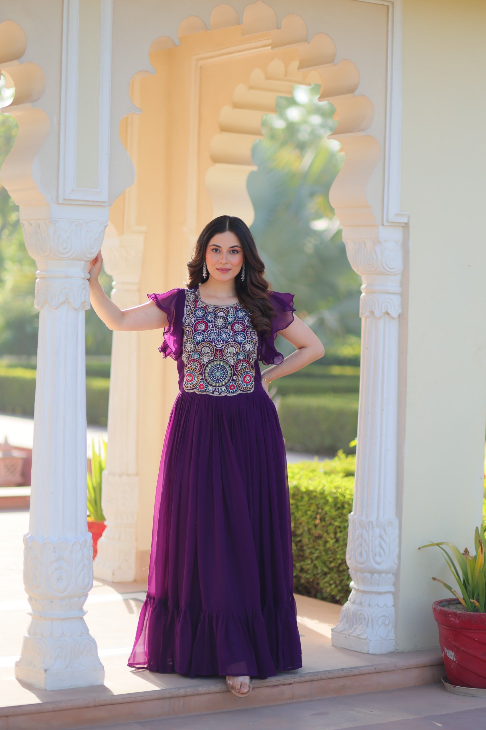 Designer Faux Blooming Gown