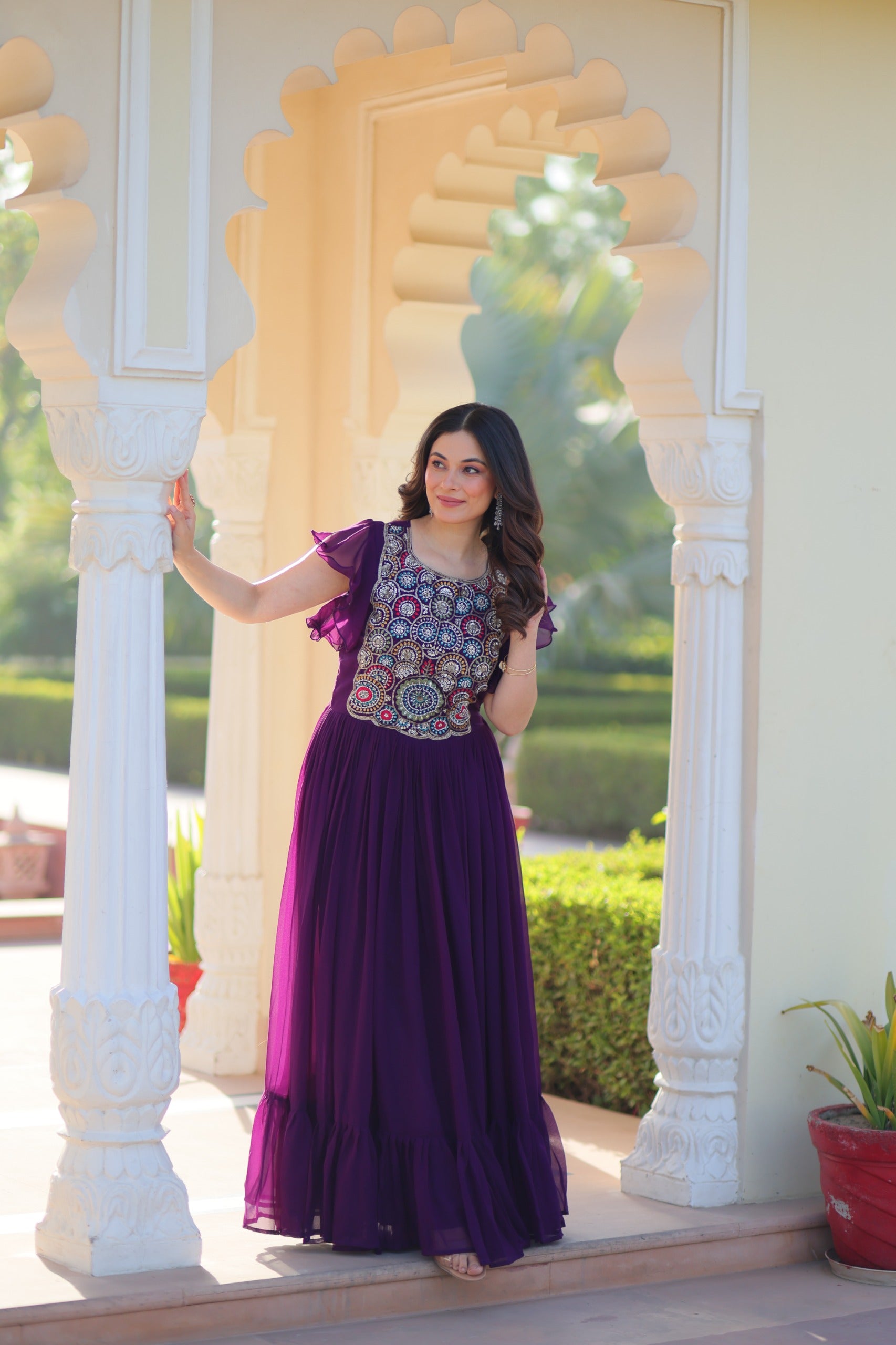 Designer Faux Blooming Gown