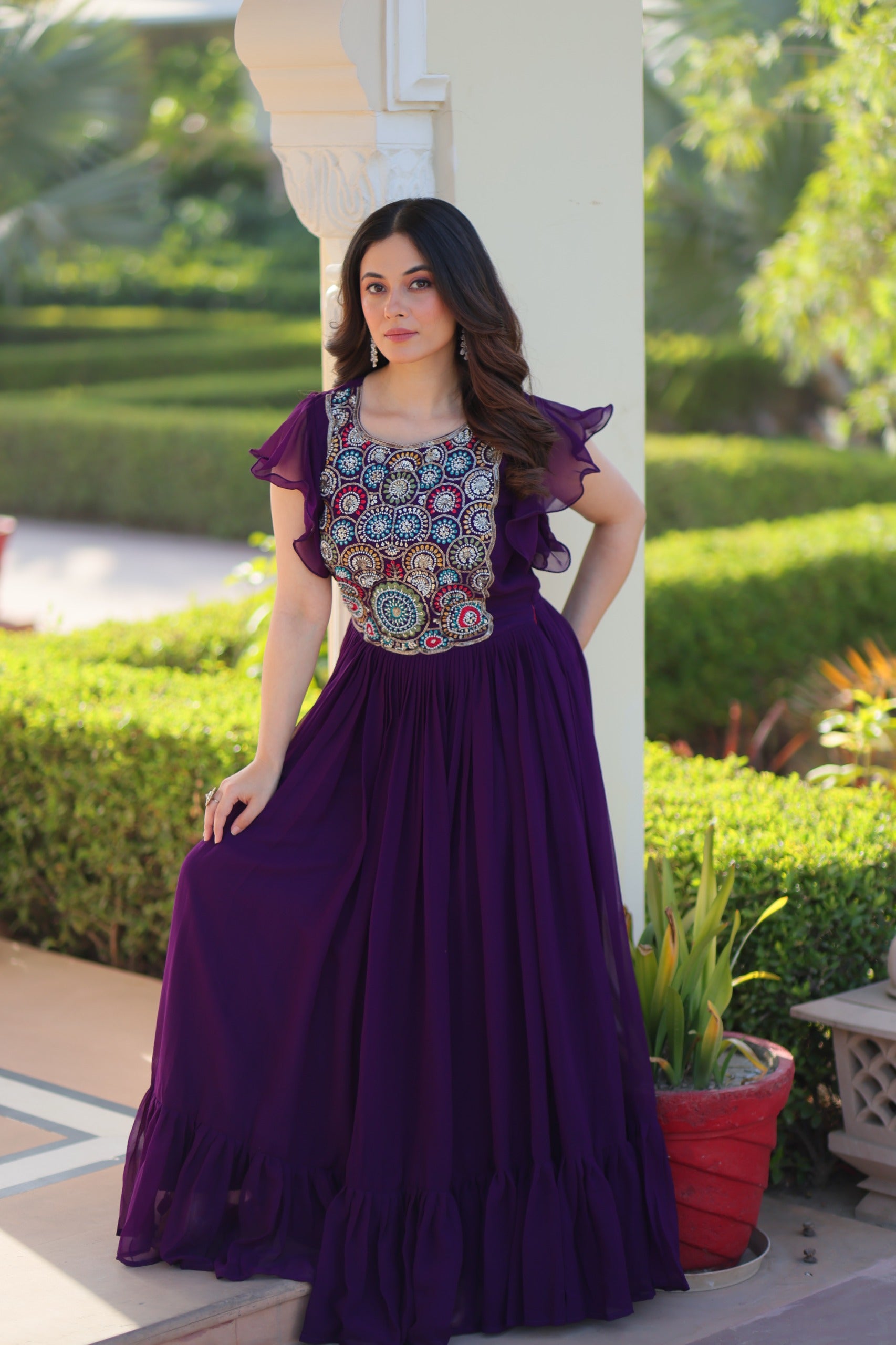 Designer Faux Blooming Gown