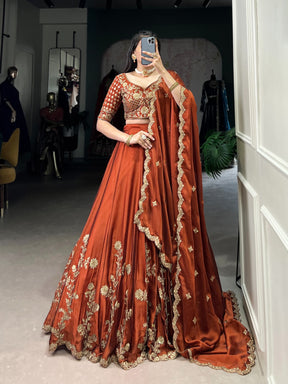 ROYAL RUST RANGOLI SILK LEHENGA CHOLI