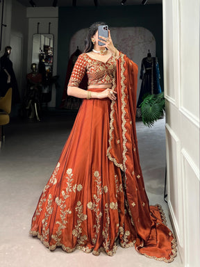 ROYAL RUST RANGOLI SILK LEHENGA CHOLI