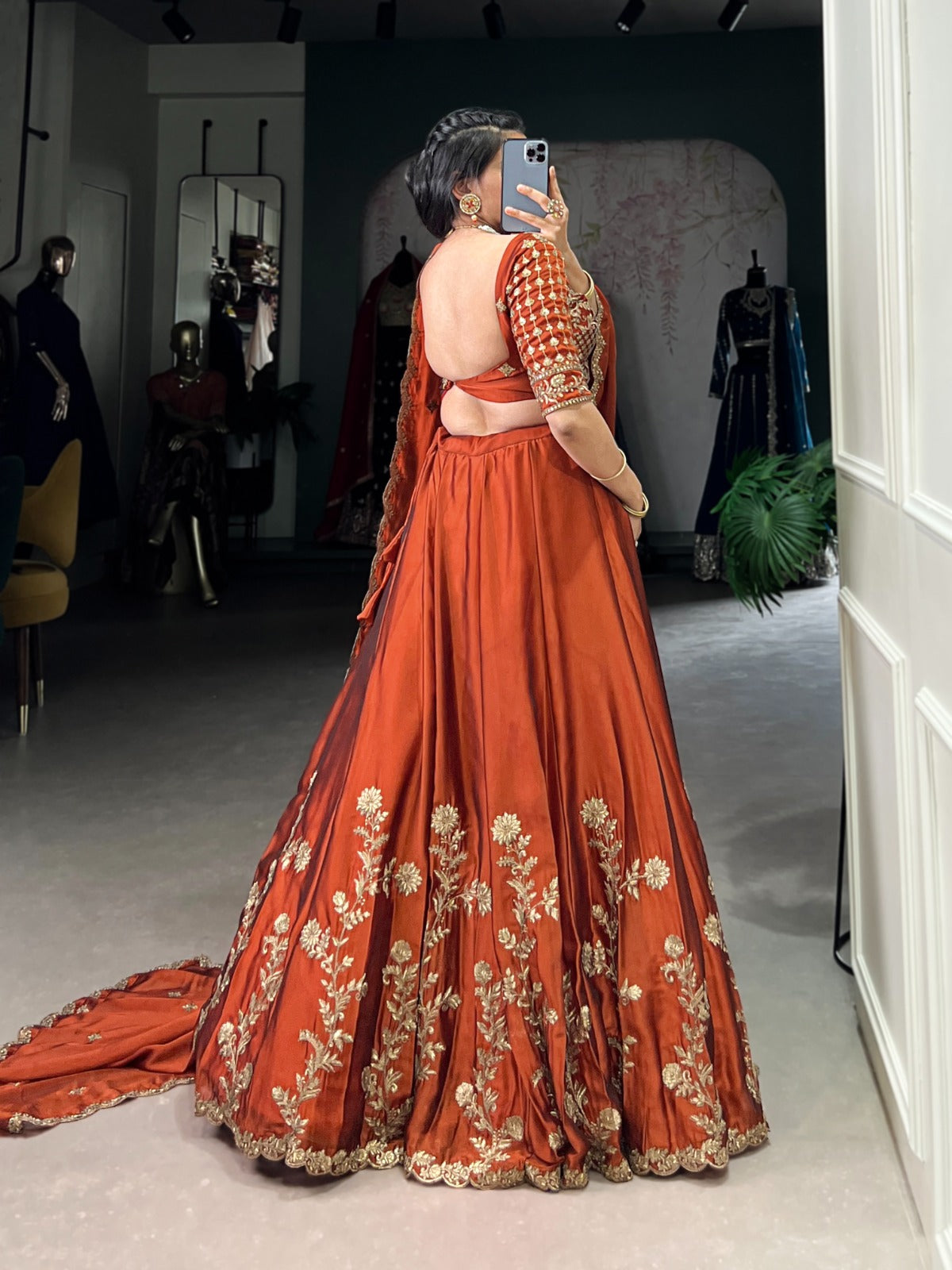 ROYAL RUST RANGOLI SILK LEHENGA CHOLI