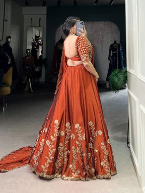 ROYAL RUST RANGOLI SILK LEHENGA CHOLI