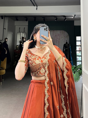 ROYAL RUST RANGOLI SILK LEHENGA CHOLI