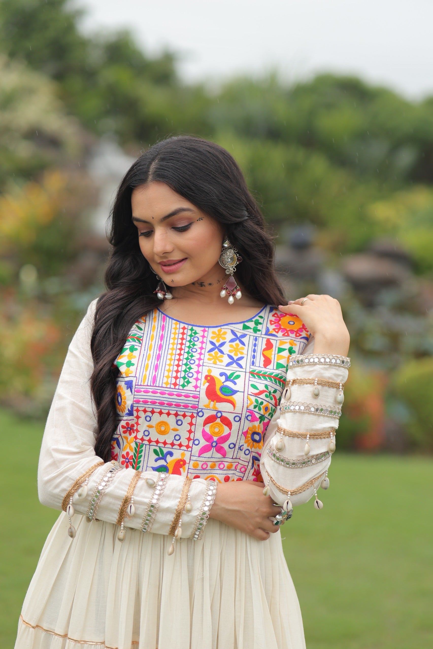 OFF-WHITE KORA COTTON EMBROIDERED GOWN