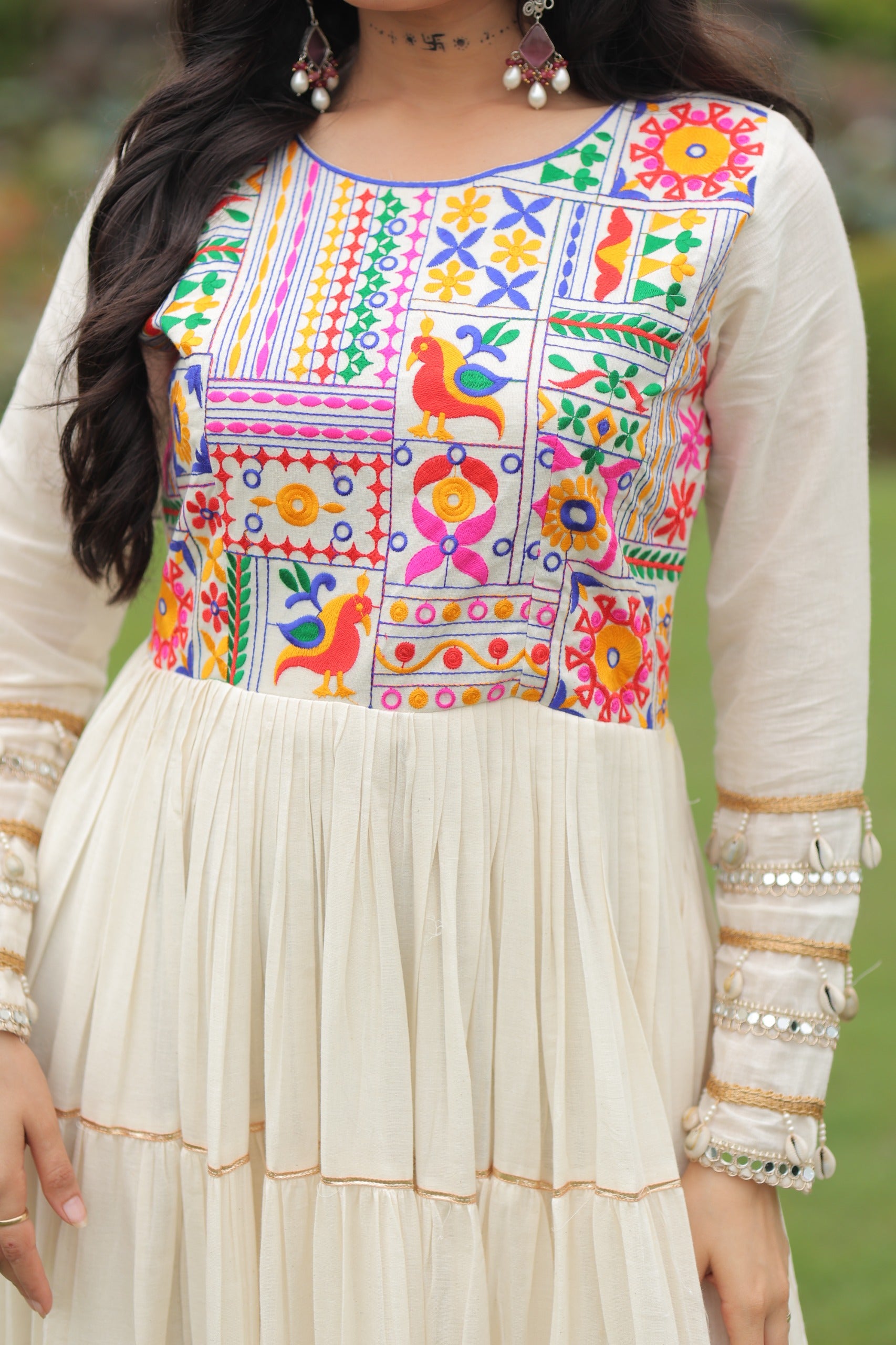 OFF-WHITE KORA COTTON EMBROIDERED GOWN