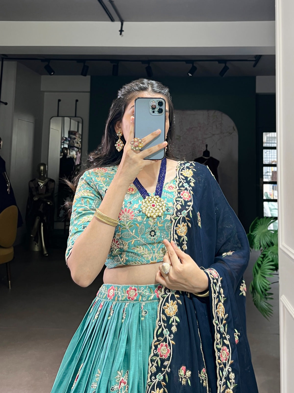 SLAB SILK SEQUINS EMBROIDERED LEHENGA CHOLI FOR BRIDESMAIDS