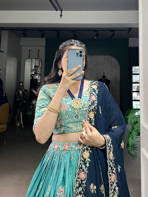 SLAB SILK SEQUINS EMBROIDERED LEHENGA CHOLI FOR BRIDESMAIDS