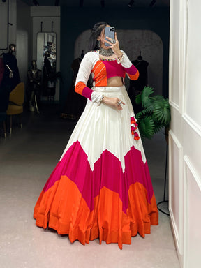 TRADITIONAL GAMTHI WORK LEHENGA CHOLI SET