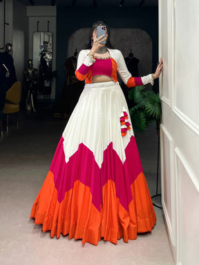 TRADITIONAL GAMTHI WORK LEHENGA CHOLI SET