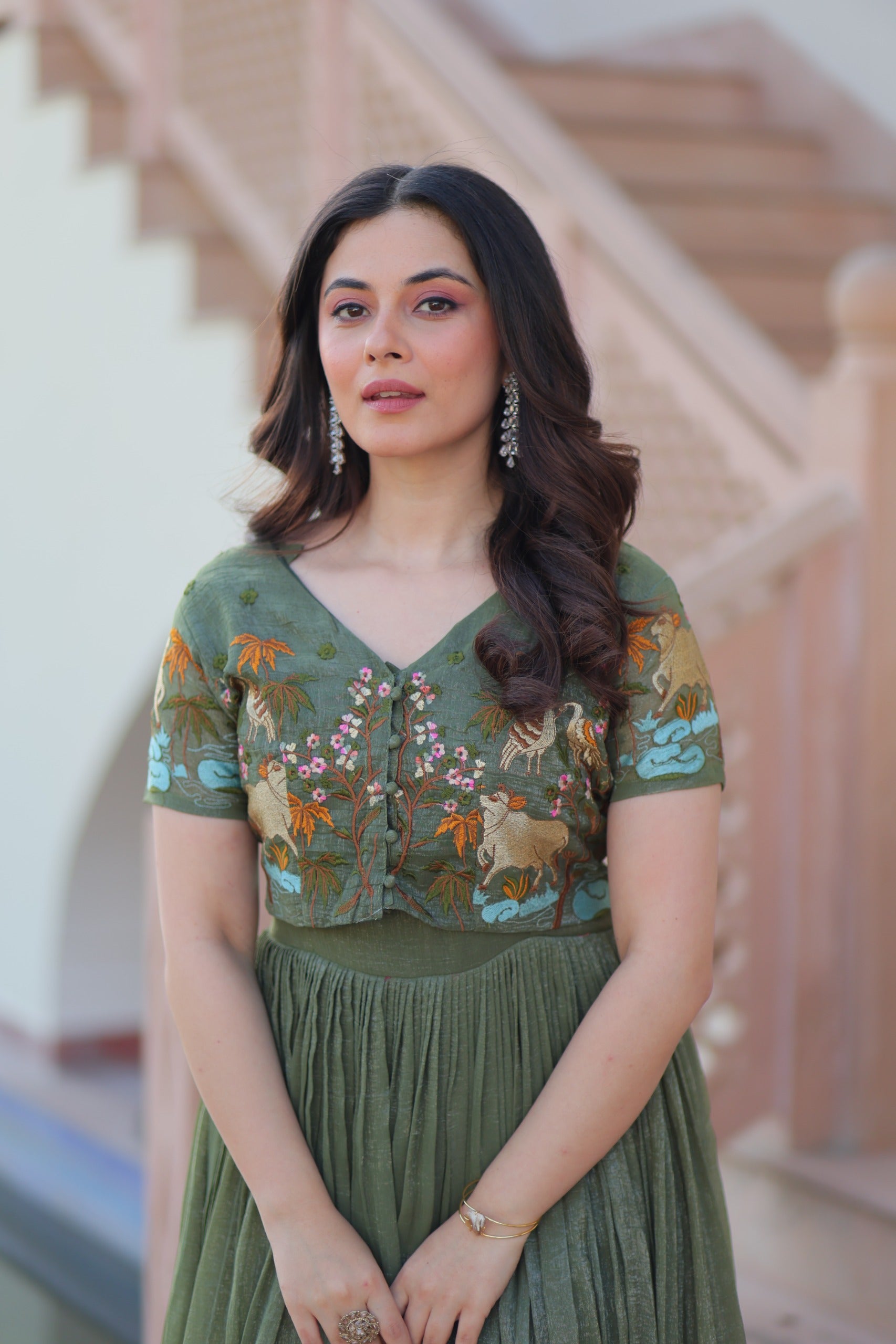ROSE GOLD & GREEN DESIGNER KOTI-GOWN COLLECTION