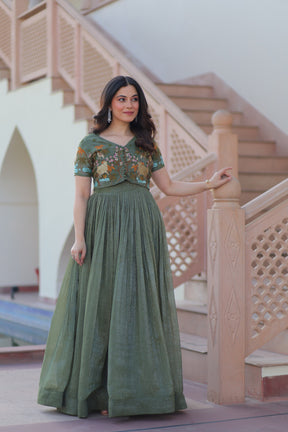 ROSE GOLD & GREEN DESIGNER KOTI-GOWN COLLECTION