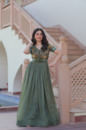 ROSE GOLD & GREEN DESIGNER KOTI-GOWN COLLECTION
