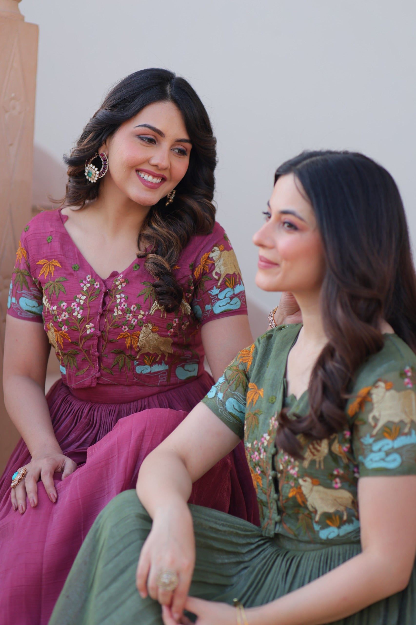 ROSE GOLD & GREEN DESIGNER KOTI-GOWN COLLECTION