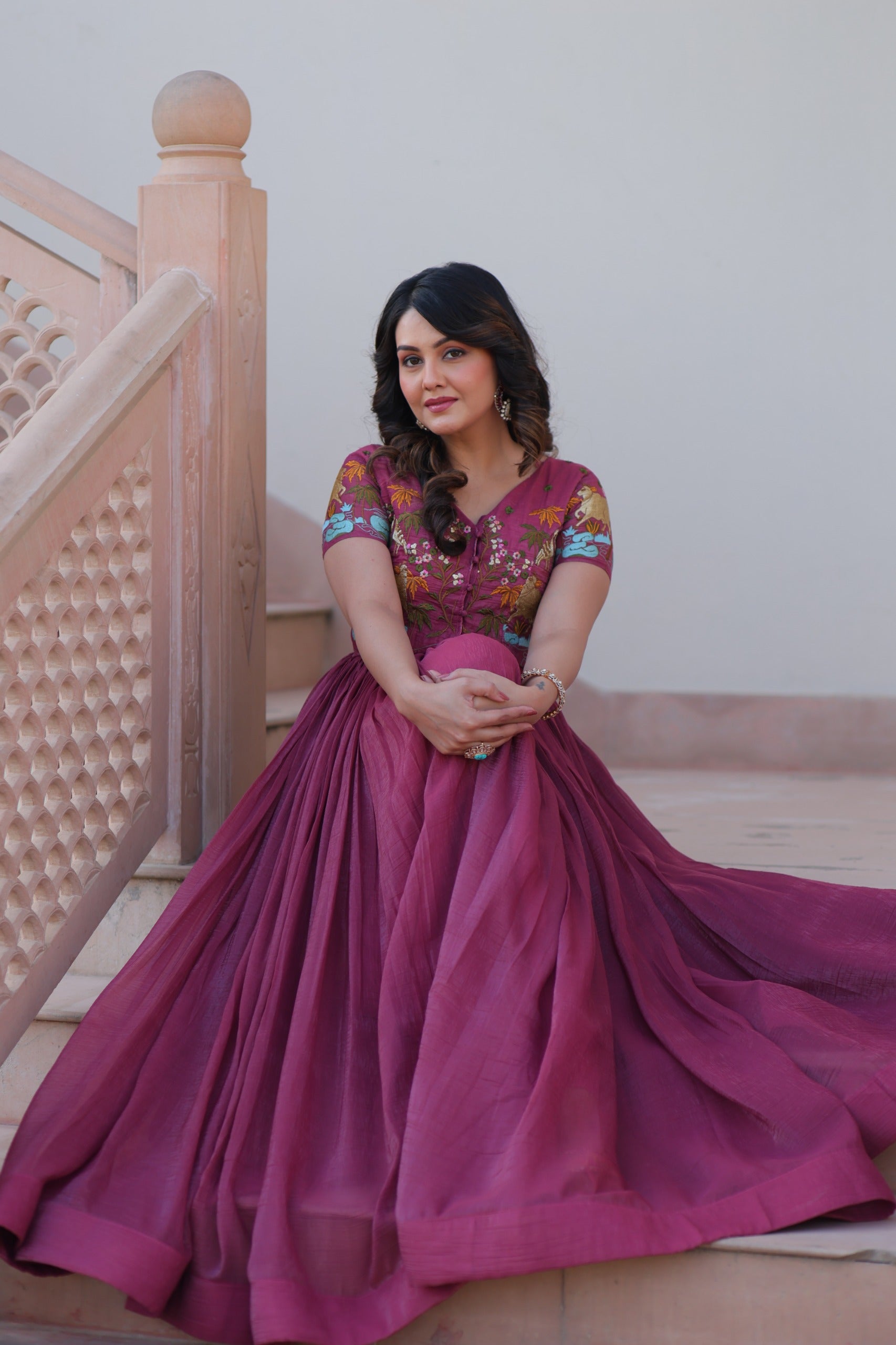 ROSE GOLD & GREEN DESIGNER KOTI-GOWN COLLECTION