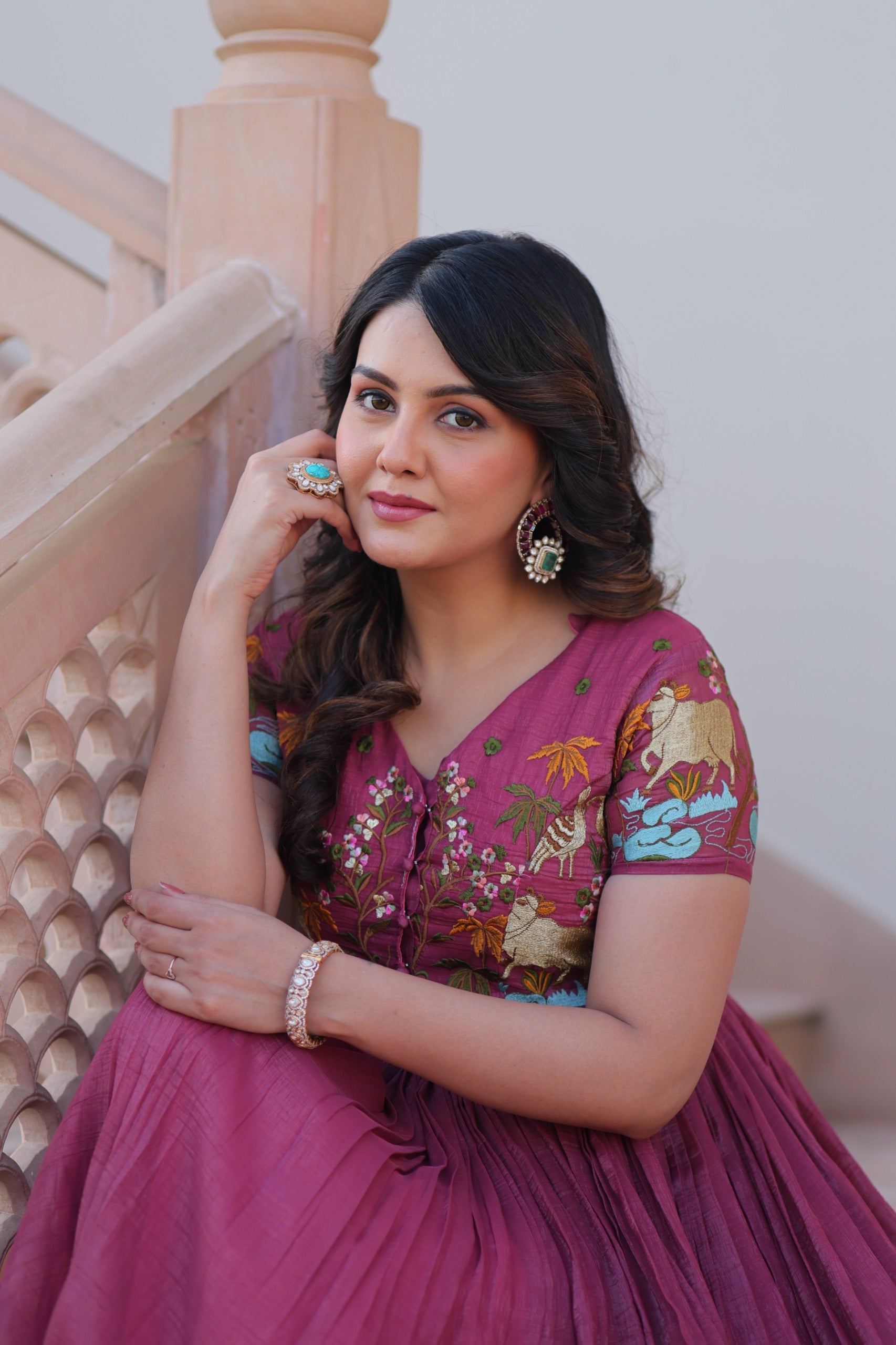 ROSE GOLD & GREEN DESIGNER KOTI-GOWN COLLECTION