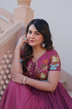 ROSE GOLD & GREEN DESIGNER KOTI-GOWN COLLECTION