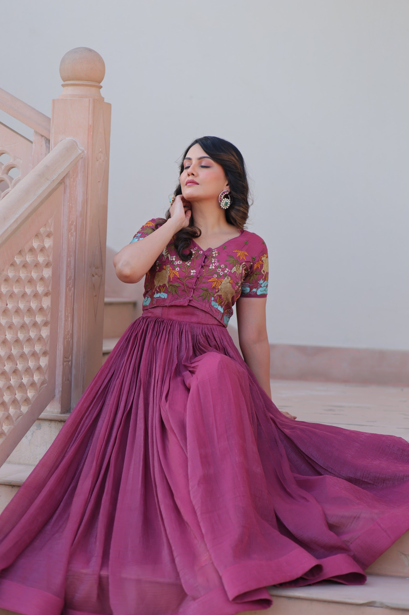 ROSE GOLD & GREEN DESIGNER KOTI-GOWN COLLECTION