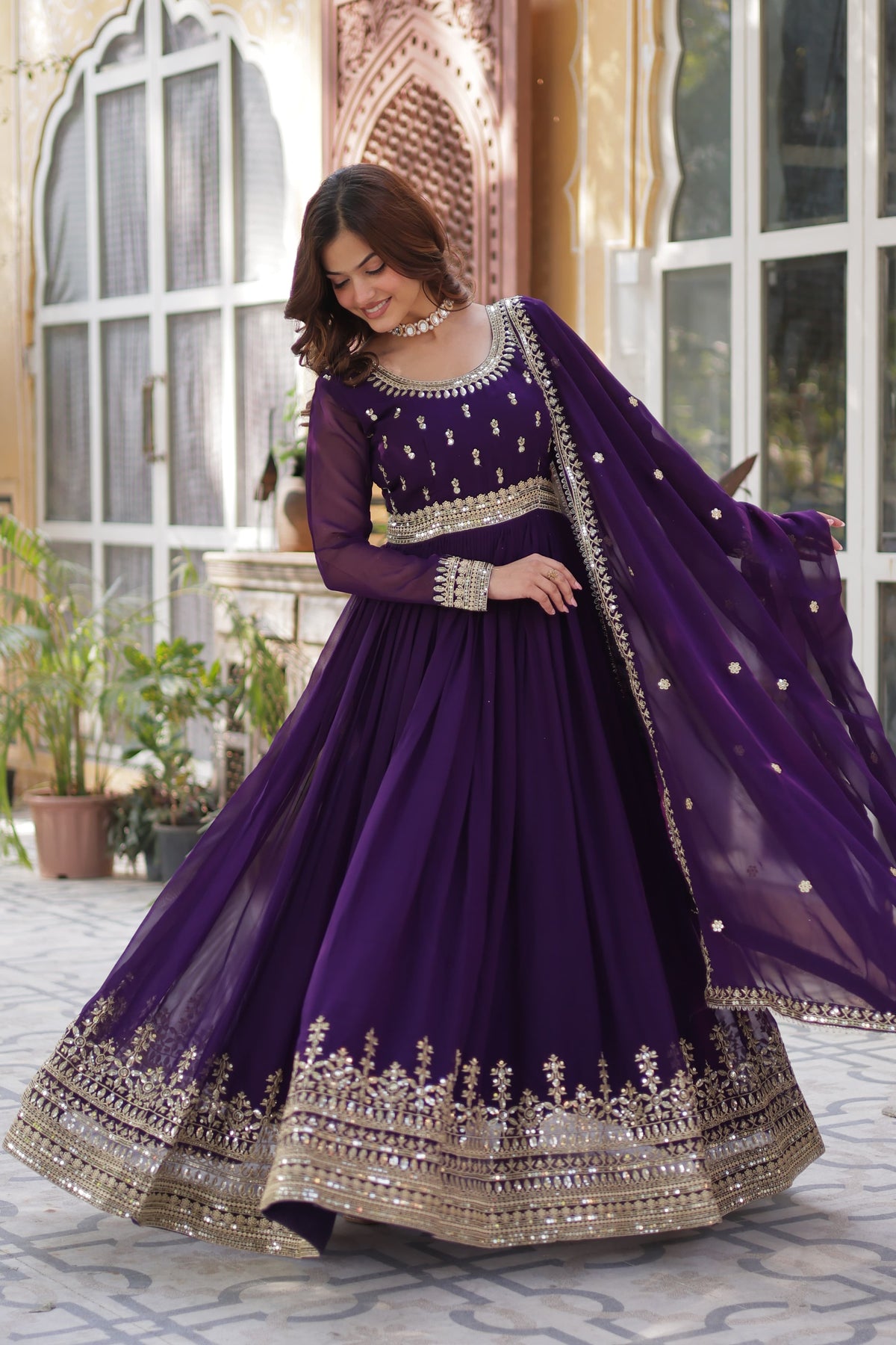 Premium Designer Readymade Gown with Dupatta