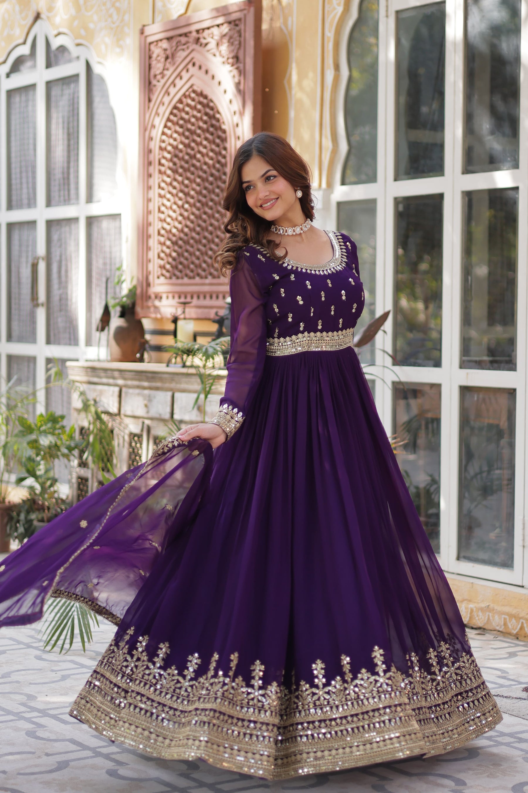 Premium Designer Readymade Gown with Dupatta
