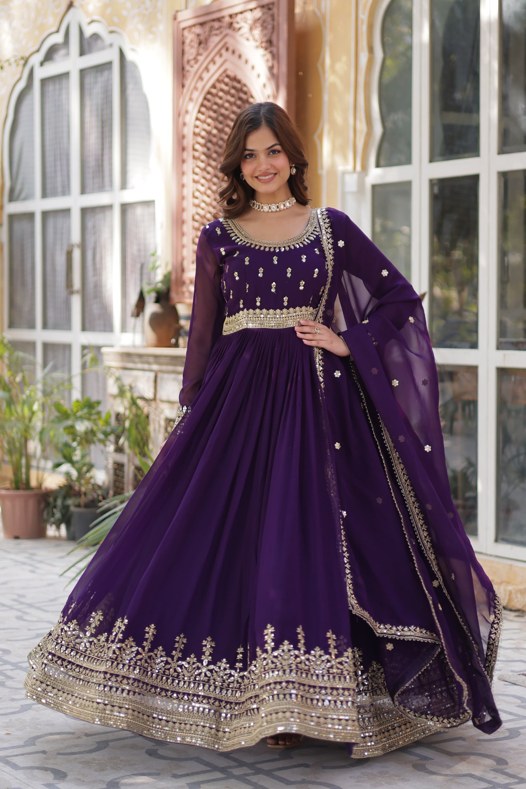 Premium Designer Readymade Gown with Dupatta