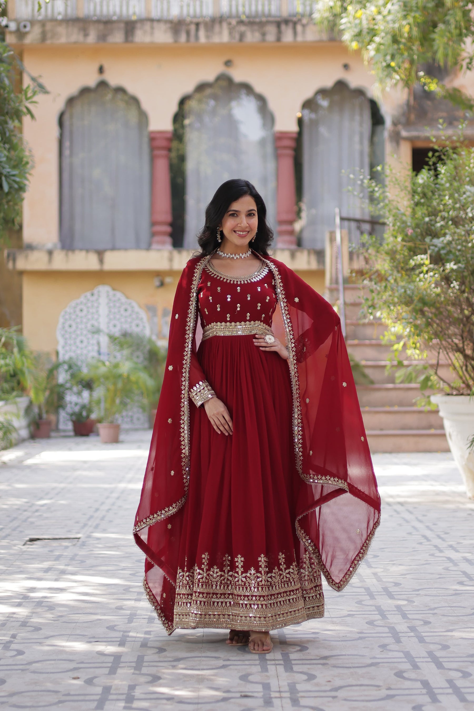 Premium Designer Readymade Gown with Dupatta