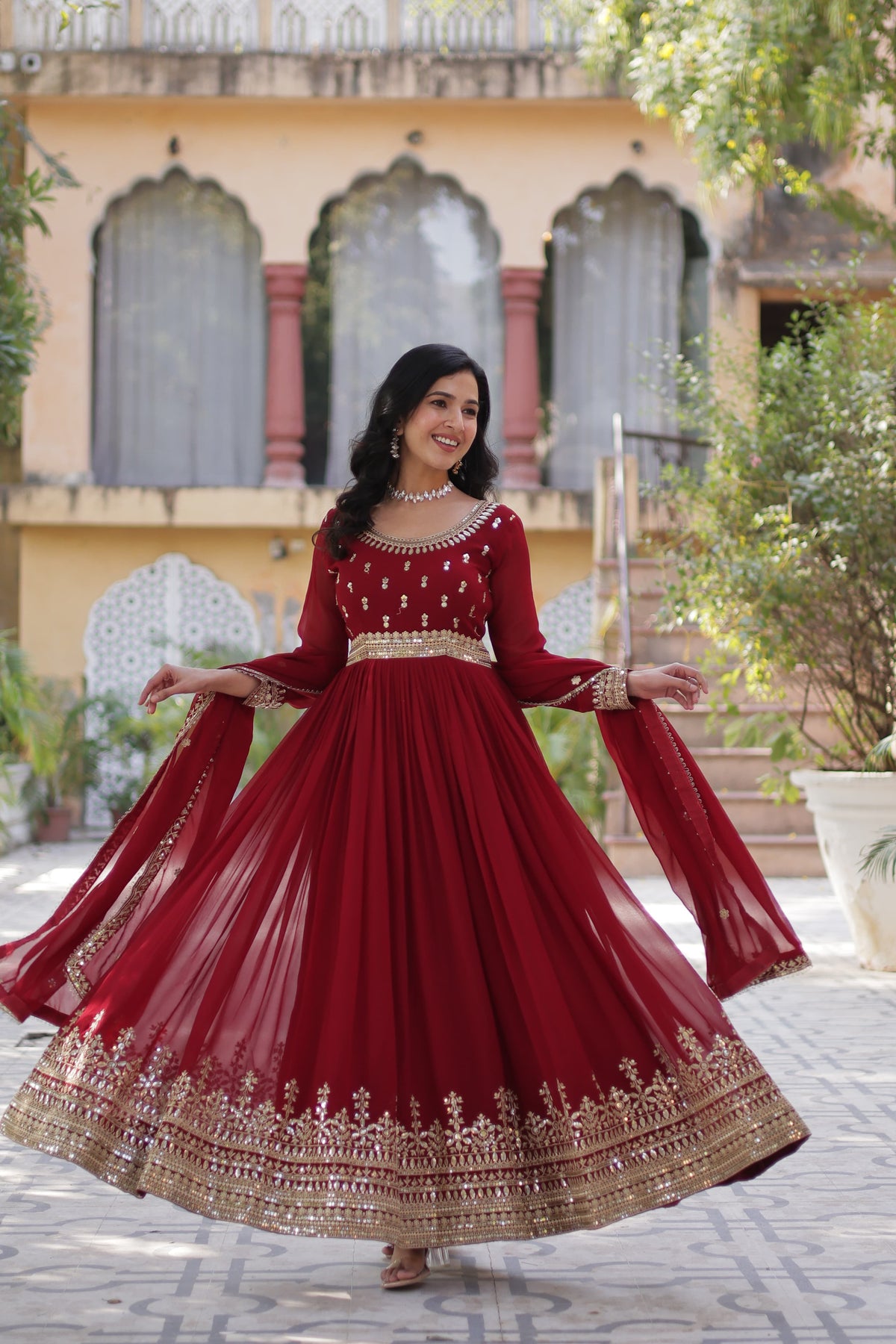 Premium Designer Readymade Gown with Dupatta