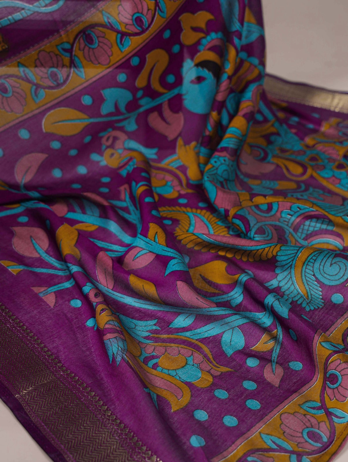 NATURE INSPIRED ELEGANCE  PRINTED CHANDERI SAREE