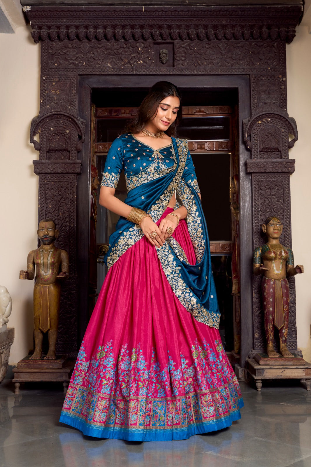 Tussar Silk Elegance Vichitra Silk Embroidery Lehenga